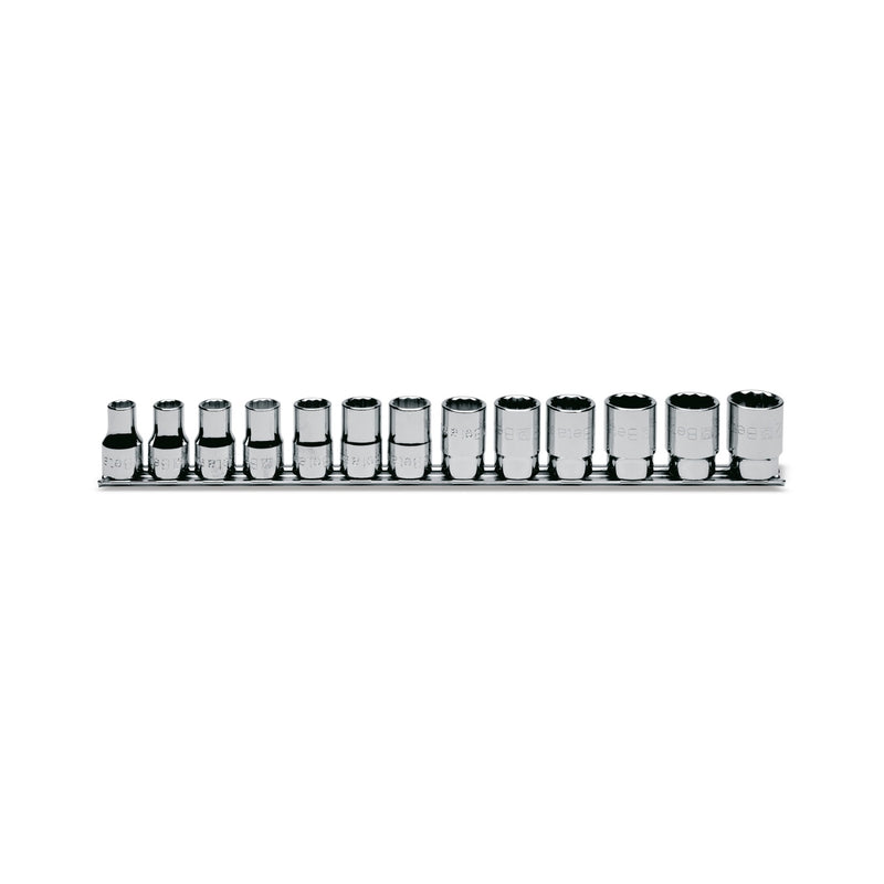 Beta 13-Piece 1/2 Inch Bi-Hex Hand Socket Set On Support Rail 10–22 Mm - 920B - 920B/SB13