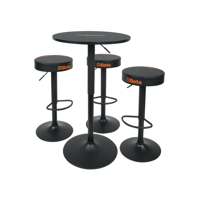 Beta Collection Furnishing Set With 1 Table And 3 Vertically Adjustable Stools - 9566K