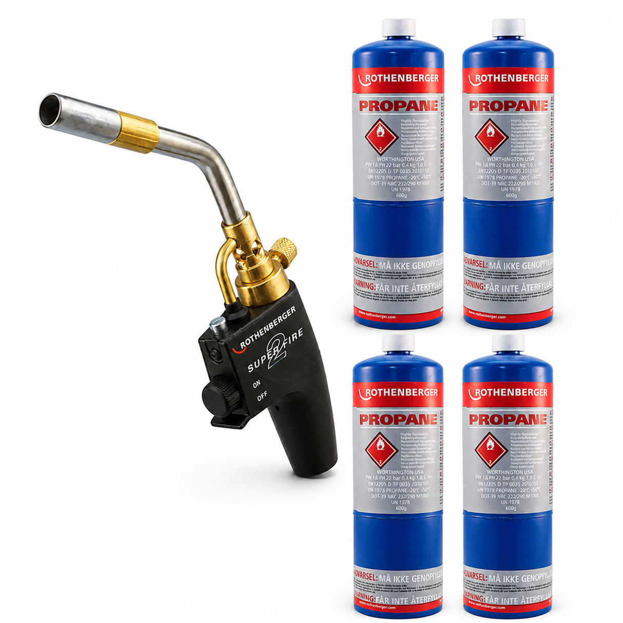 Rothenberger 35644X Superfire 2 Blow Torch with Mapp Gas or Propane Gas