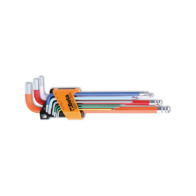 Beta 9-Piece Coloured Ball Head Offset Hex Key Wrench Set 1.5-10 Mm - 96BP-CL - 96BP-CL/SC9