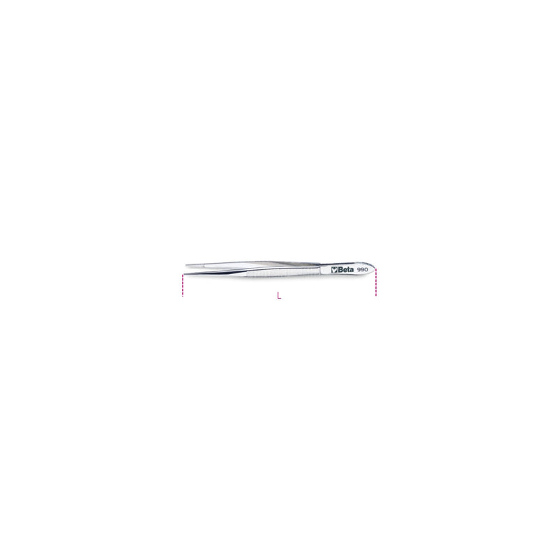 Beta Straight Thin Knurled Point Spring Tweezers 130 Mm - 990 - 990 130