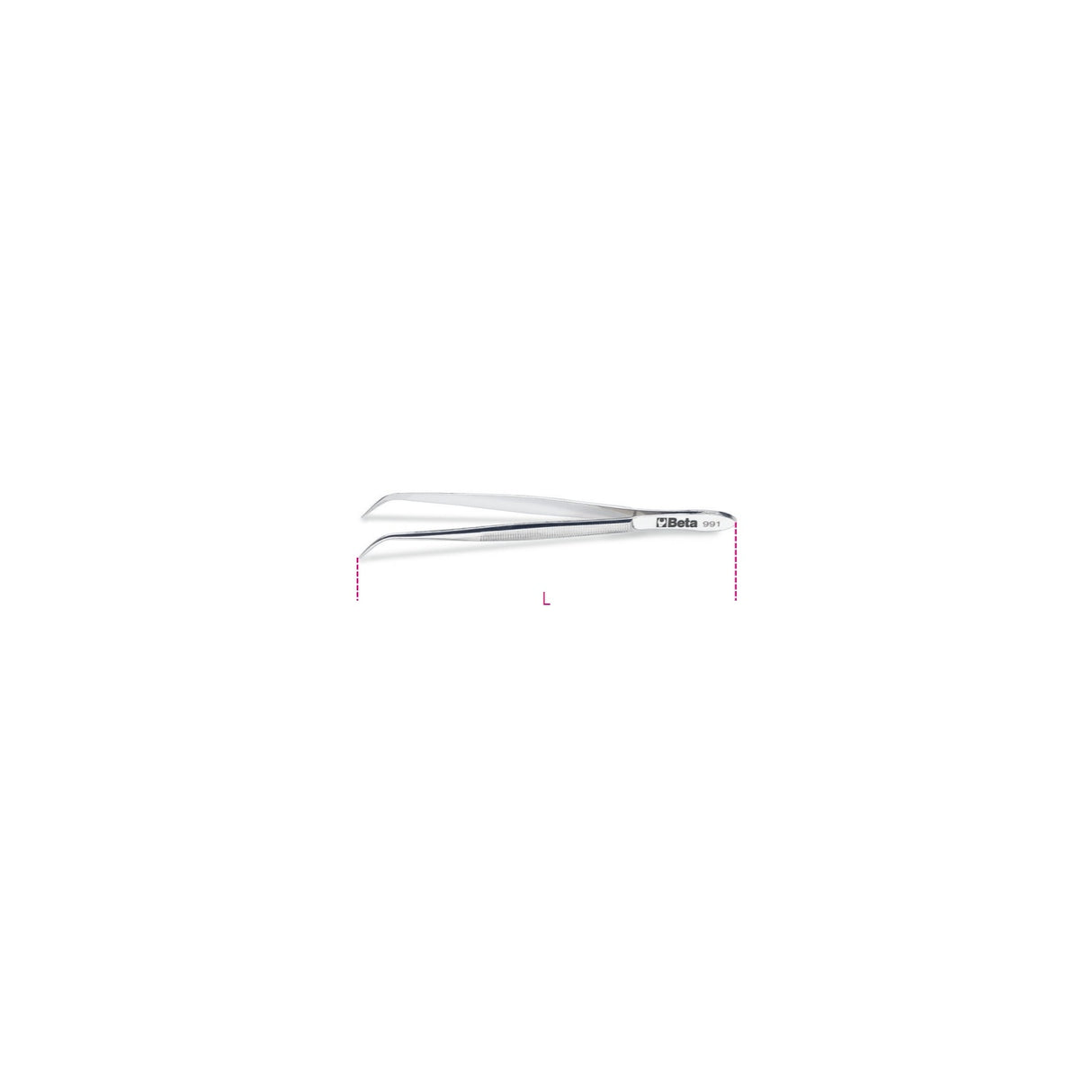 Beta Bent Thin Knurled Point Spring Tweezers 130 Mm - 991 - 991 130