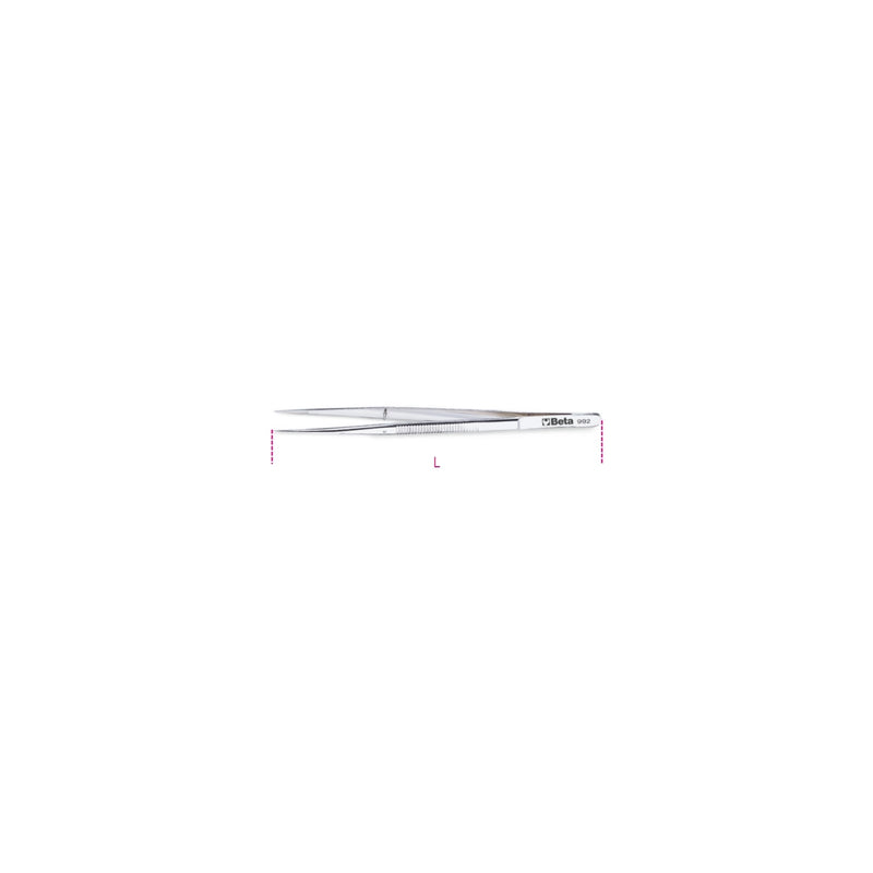 Beta Straight Thin Knurled Point Pin Spring Tweezers 150 Mm - 992 - 992 150