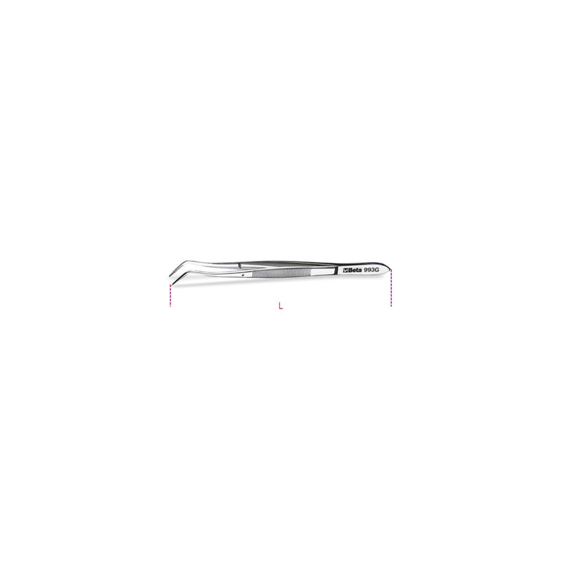 Beta Spring Tweezers With Curved Round Ends 160 Mm - 993G