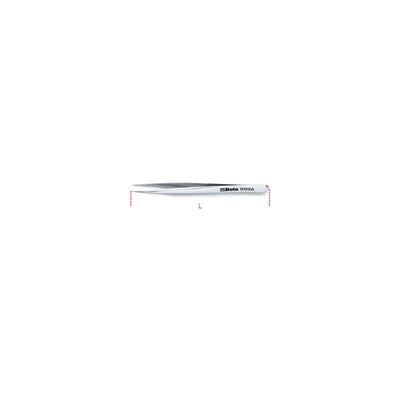 Beta Extra Slim Short End Spring Tweezers 120 Mm - 999A - 999A 120