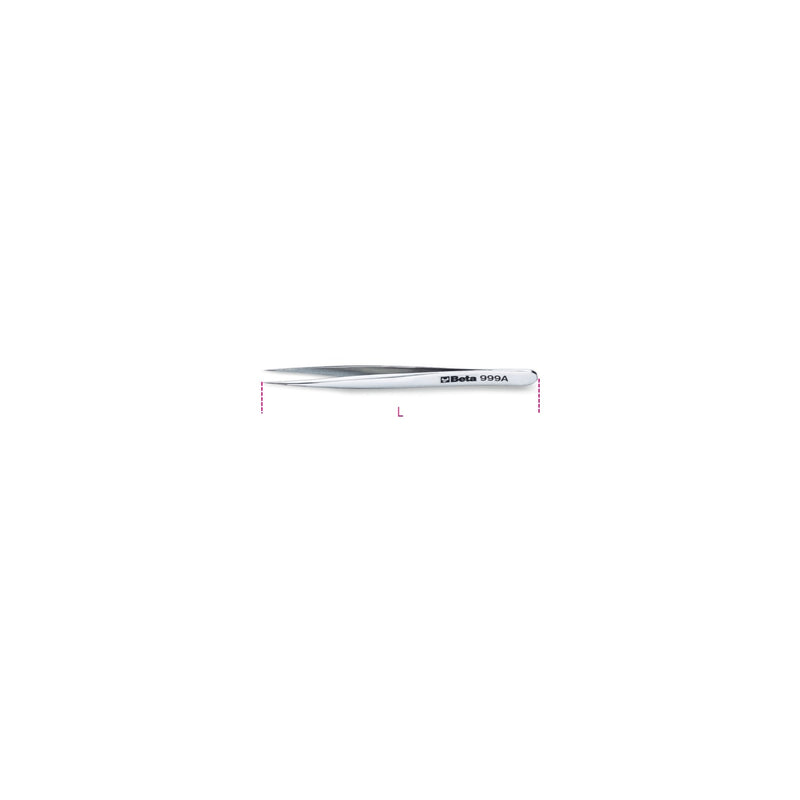 Beta Extra Slim Short End Spring Tweezers 120 Mm - 999A - 999A 120