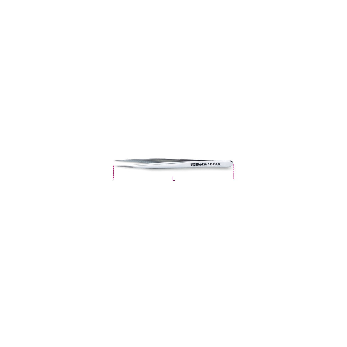 Beta Extra Slim Short End Spring Tweezers 120 Mm - 999A - 999A 120
