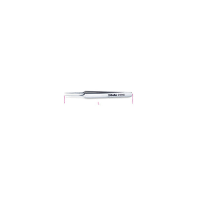 Beta Extra Slim Straight End Spring Tweezers 110 Mm - 999C