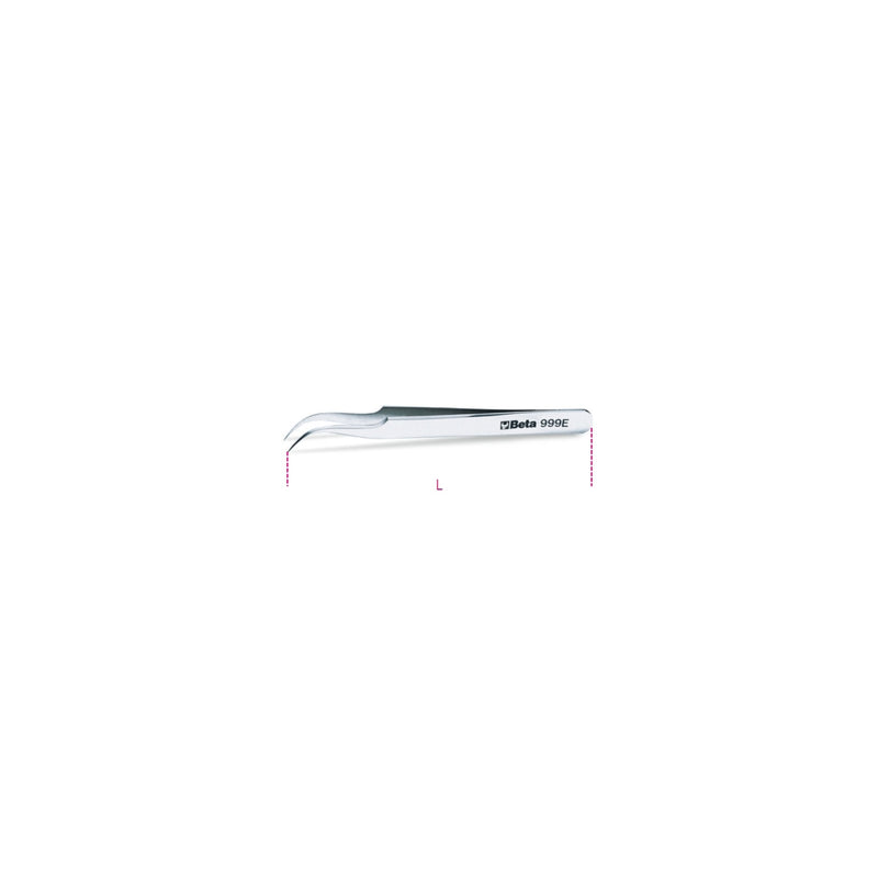 Beta Extra Slim Curved End Spring Tweezers 120 Mm - 999E