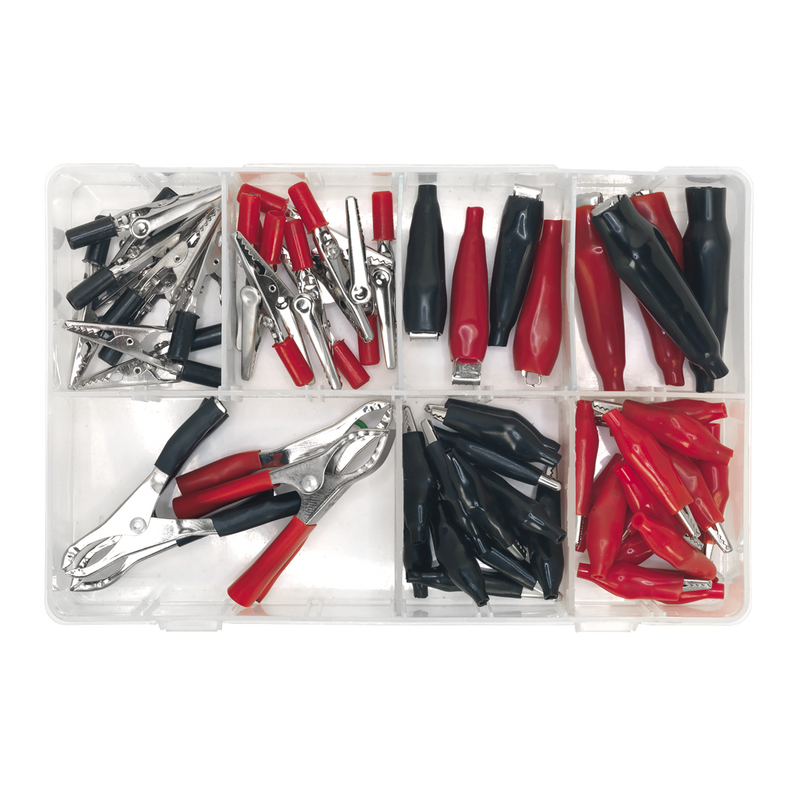 Sealey AB023CA Crocodile Clip Assortment 60pc - Black & Red - additional view 4