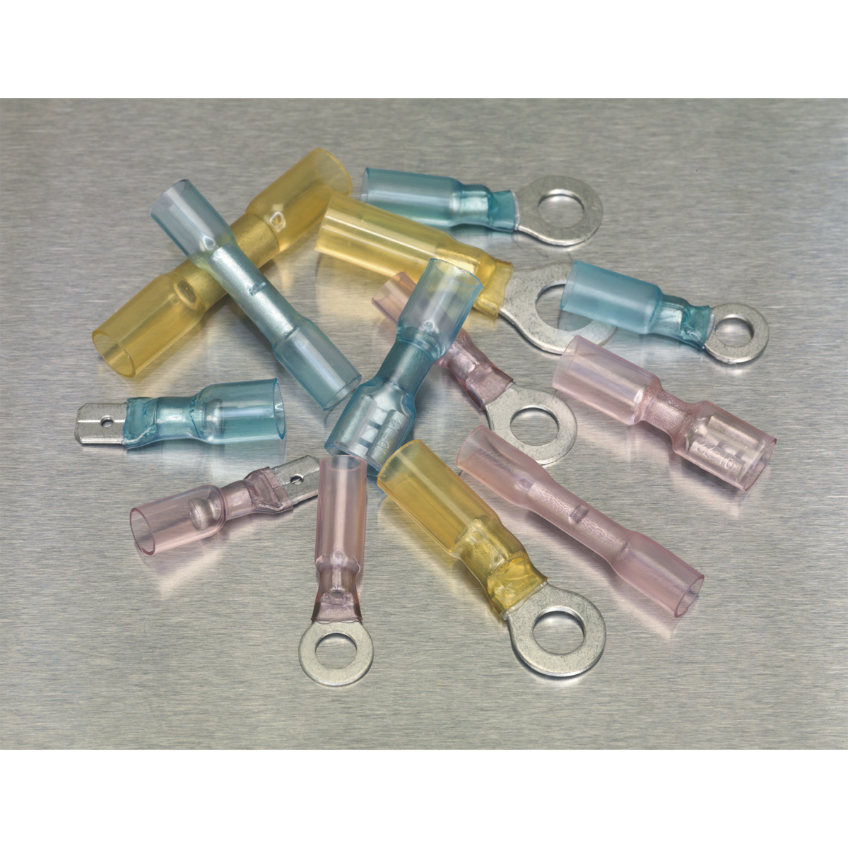 Sealey AB037HT Adhesive Lined Heat Shrink Terminal Assortment 142pc - Blue, Red & Yellow - additional view 2