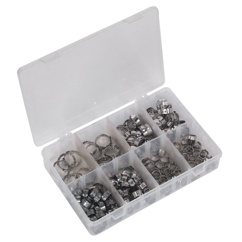 Sealey AB043SE Stainless Steel O-Clip Single Ear Assortment 160pc