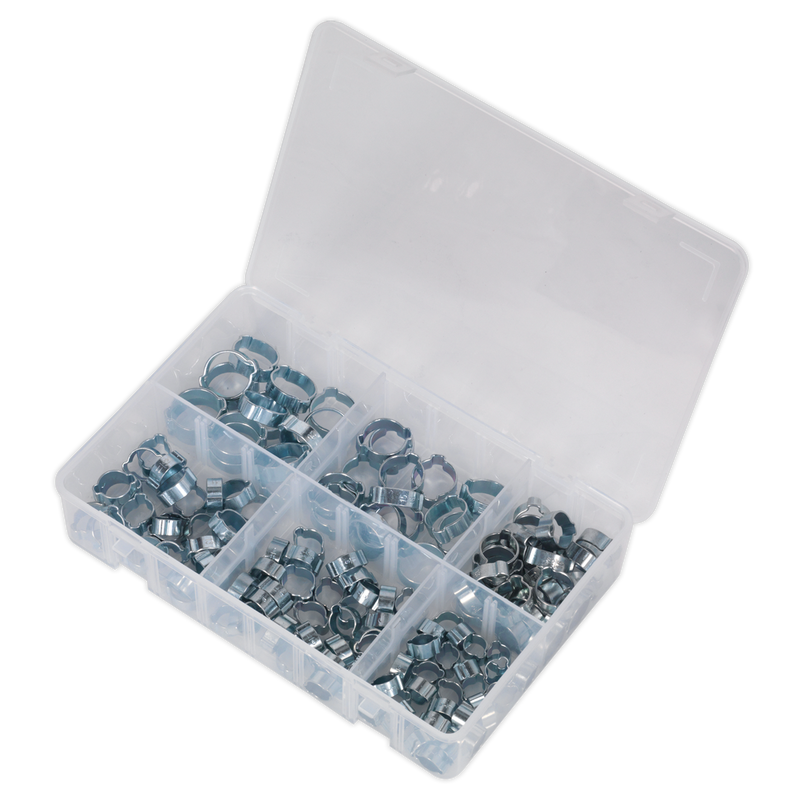 Sealey AB044DE Zinc Plated O-Clip Double Ear Assortment 140pc - additional view 3