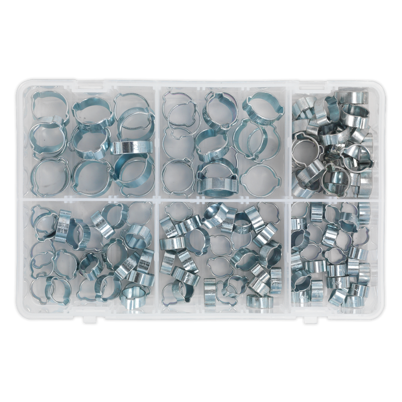 Sealey AB044DE Zinc Plated O-Clip Double Ear Assortment 140pc - additional view 4