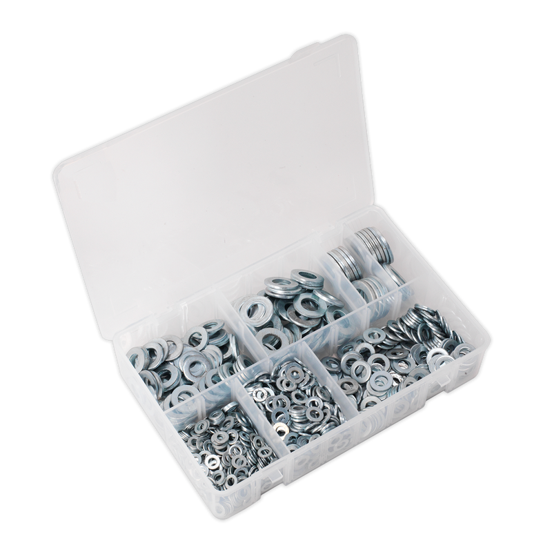 Sealey AB055WA Flat Washer Assortment M5-M16 Form A 1070pc