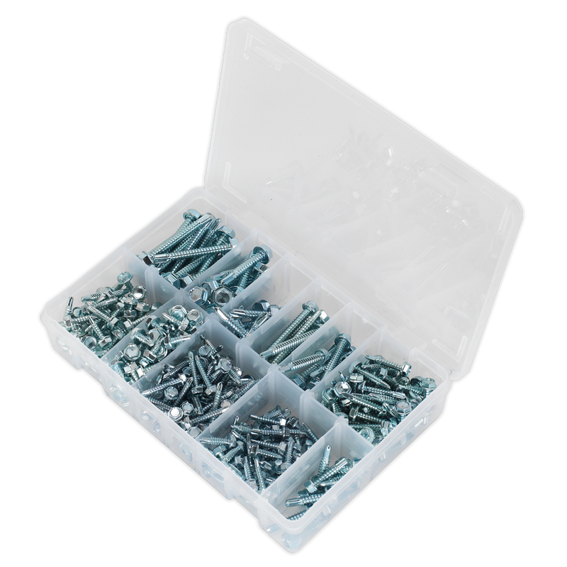 Sealey AB061SDH Zinc Plated Self-Drilling Screw Assortment Hex Head 410pc - additional view 5