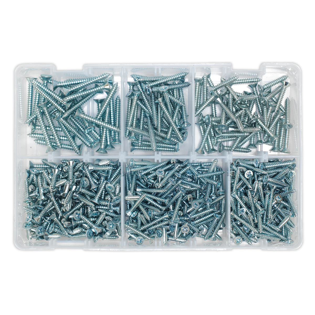 Sealey AB062STCS Zinc Plated Self-Tapping Countersunk Pozi Screw Assortment 510pc - DIN 7982 - additional view 3