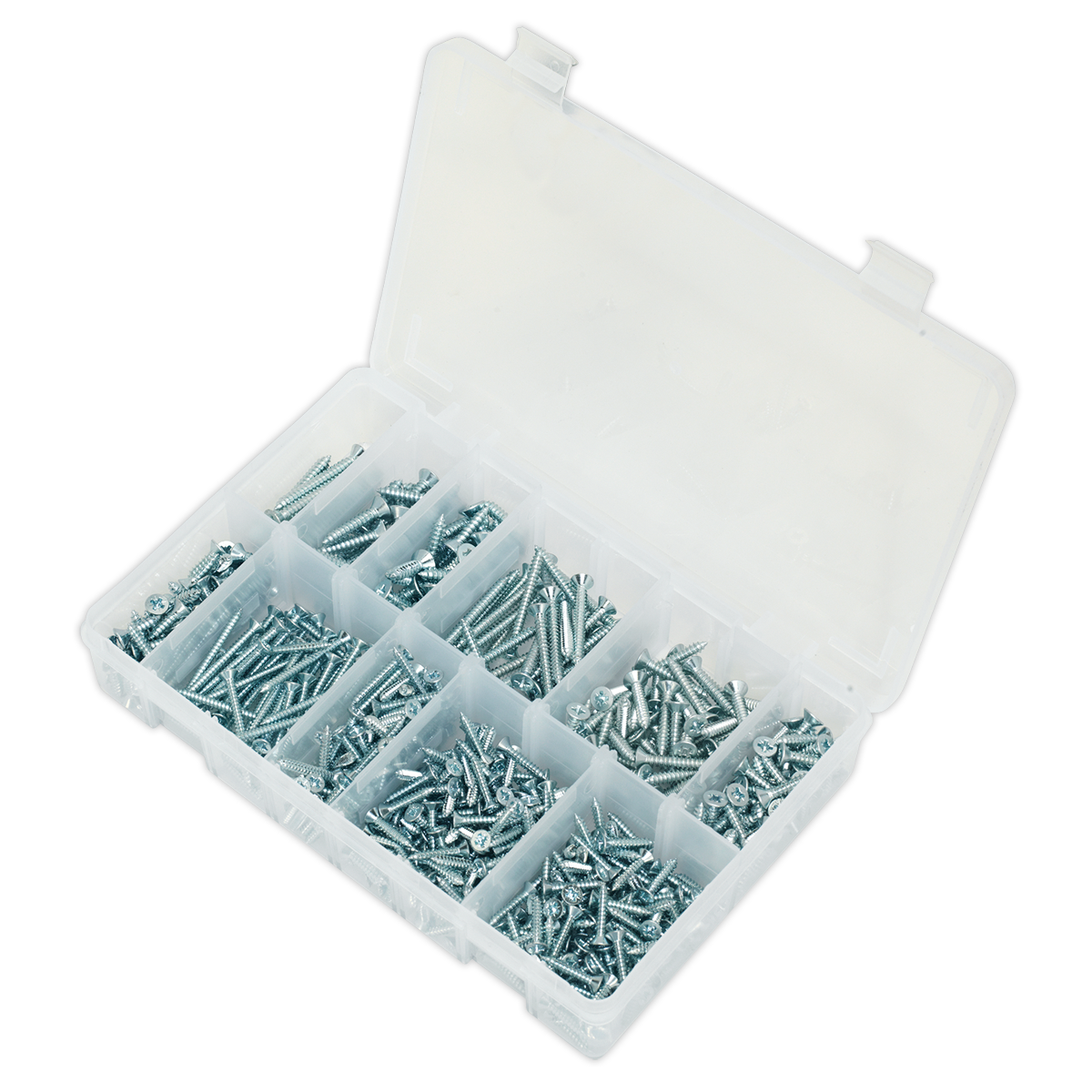 Sealey AB065STCP Zinc Plated Self-Tapping Countersunk Pozi Screw Assortment 600pc - additional view 3