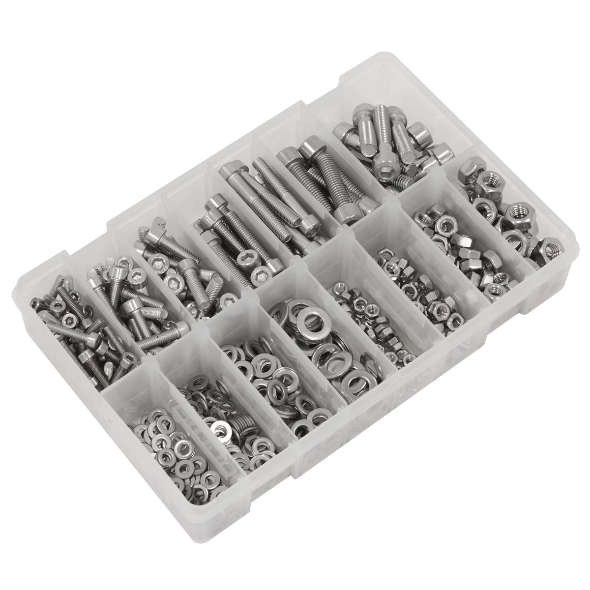 Sealey AB0710SS Stainless Steel Hex Socket Bolt, Washer & Nut Assortment 710pcs - additional view 3