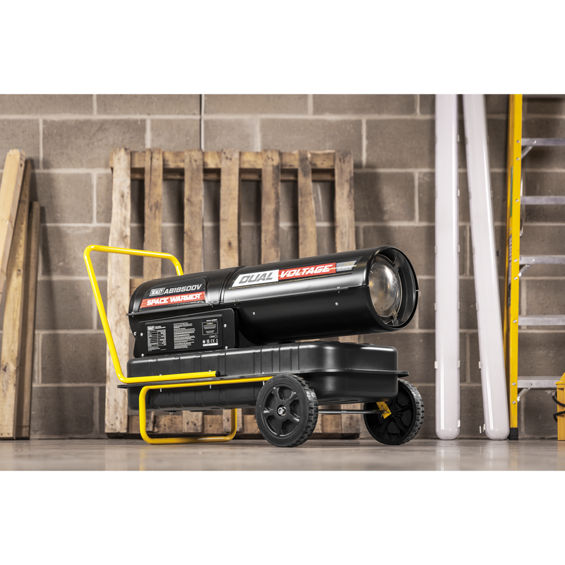 Sealey AB1850DV Dual Voltage Space Warmer® Kerosene/Diesel Heater with Wheels 185,000Btu/hr(55kW) - additional view 8