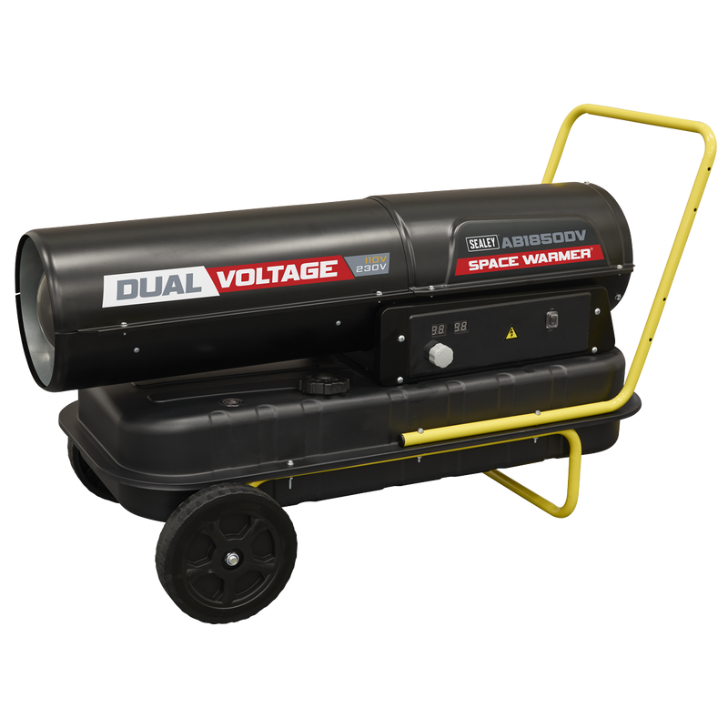 Sealey AB1850DV Dual Voltage Space Warmer® Kerosene/Diesel Heater with Wheels 185,000Btu/hr(55kW)