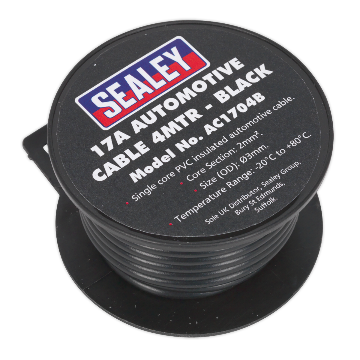 Sealey AC1704B 17A Thick Wall Automotive Cable 4m - Black - additional view 2