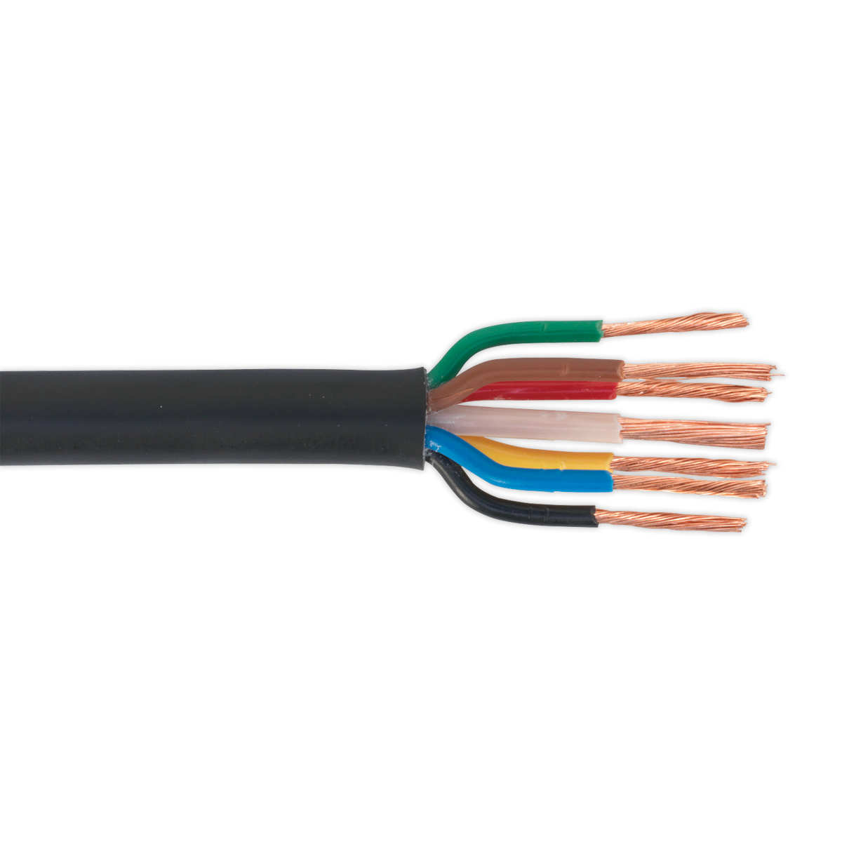 Sealey AC28307CTH 30m Thin Wall Automotive Cable 6 x 1mm² 32/0.20mm, 1 x 2mm² 28/0.30mm - Black