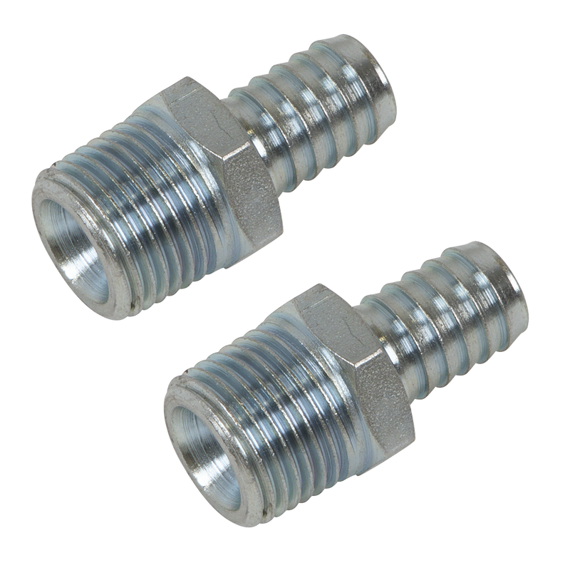 Sealey AC99 PCL Screwed Tailpiece Male 1/2"BSPT - 1/2" Hose - Pack of 2