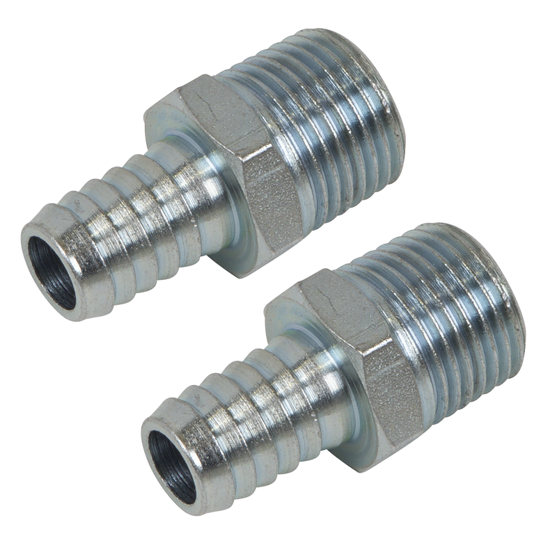 Sealey AC99 PCL Screwed Tailpiece Male 1/2"BSPT - 1/2" Hose - Pack of 2 - additional view 6