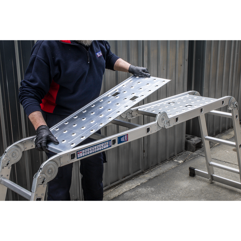 Sealey AFPL1 4-Way Aluminium Folding Platform Ladder - EN 131 - additional view 2