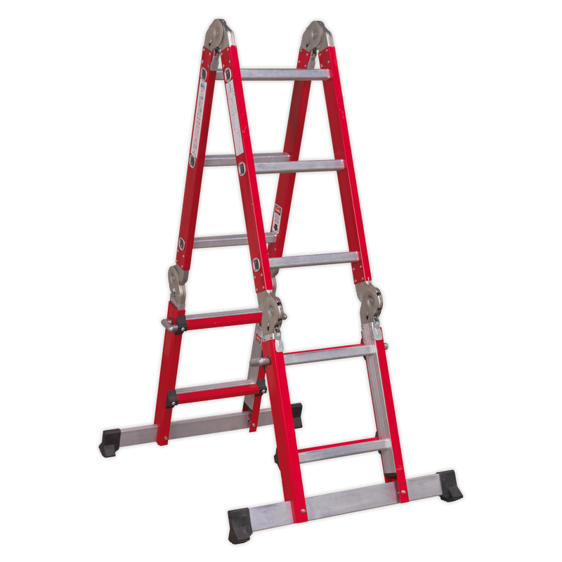 Sealey AFPL2 Aluminium 4-Way Multipurpose Adjustable-Height Ladder - EN 131 - additional view 4