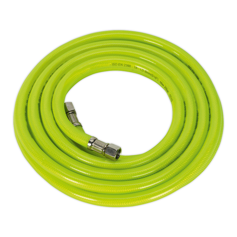 Sealey AHFC5 High-Visibility Air Hose with 1/4"BSP Unions 5m x 8mm