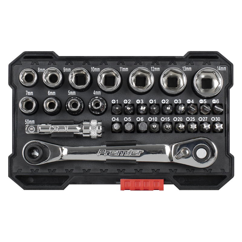 Sealey AK2111 Premier Socket & Colour-Coded Bit Set 1/4"Sq Drive 31pc - additional view 3