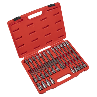 Sealey AK2196 Hex Socket Bit Set 30pc 1/2"Sq Drive