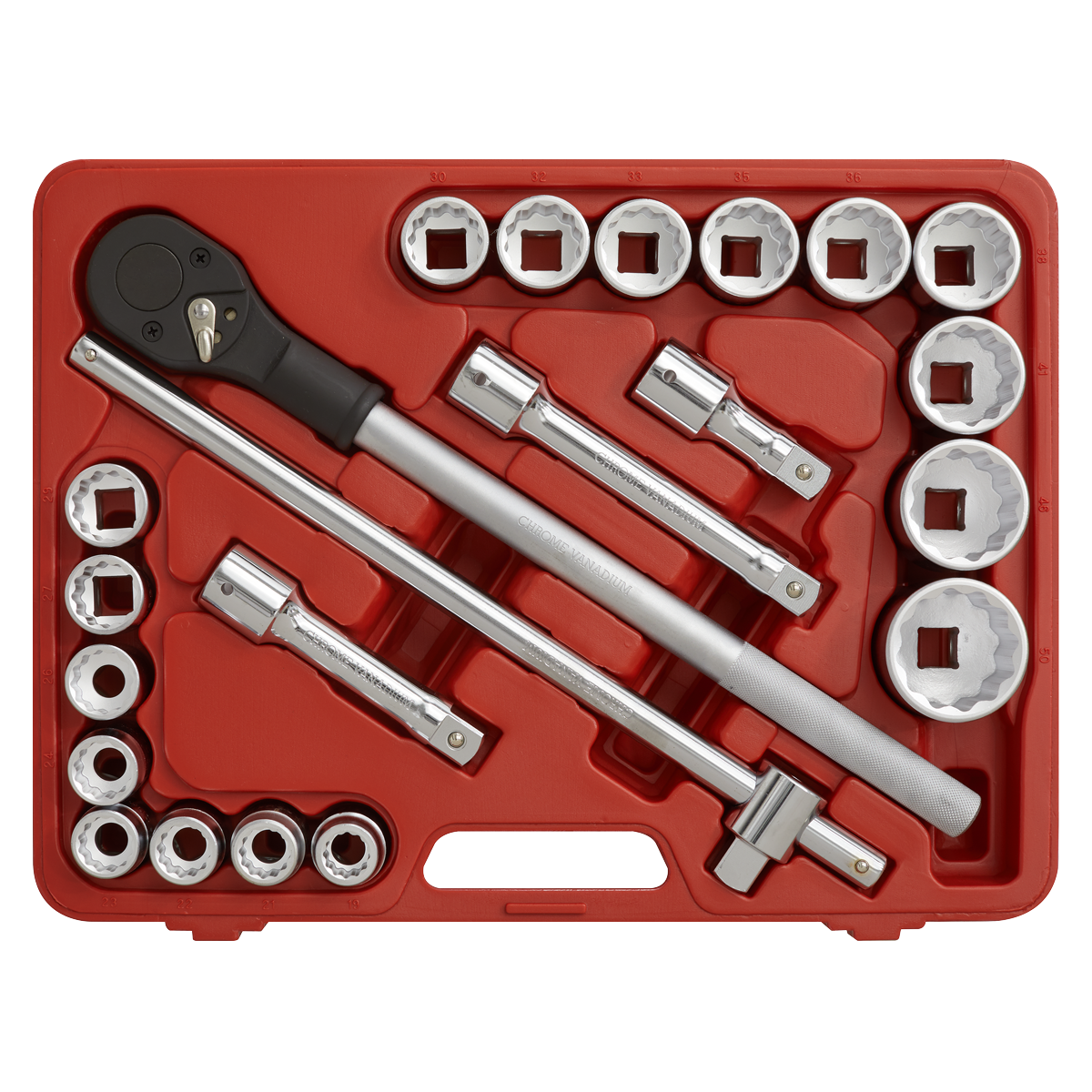 Sealey AK2598 Premier Socket Set 3/4"Sq Drive 12-point 22pc - additional view 2