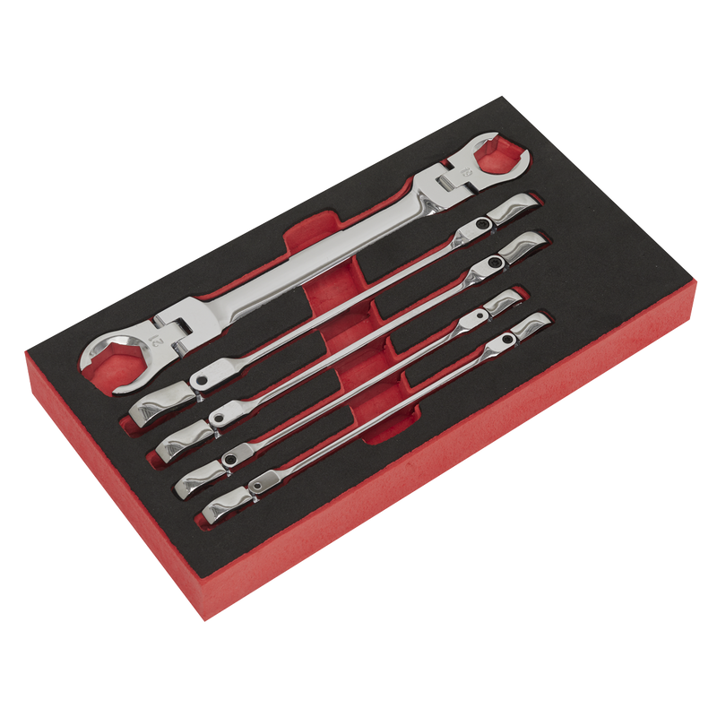 Sealey AK2652 Premier Flexi-Head Flare Nut Spanner Set 5pc