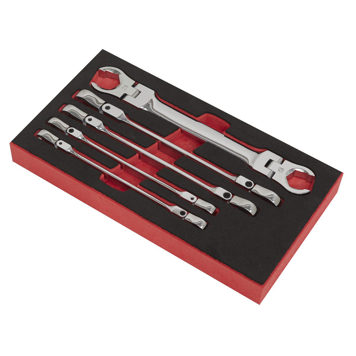 Sealey AK2652 Premier Flexi-Head Flare Nut Spanner Set 5pc - additional view 2