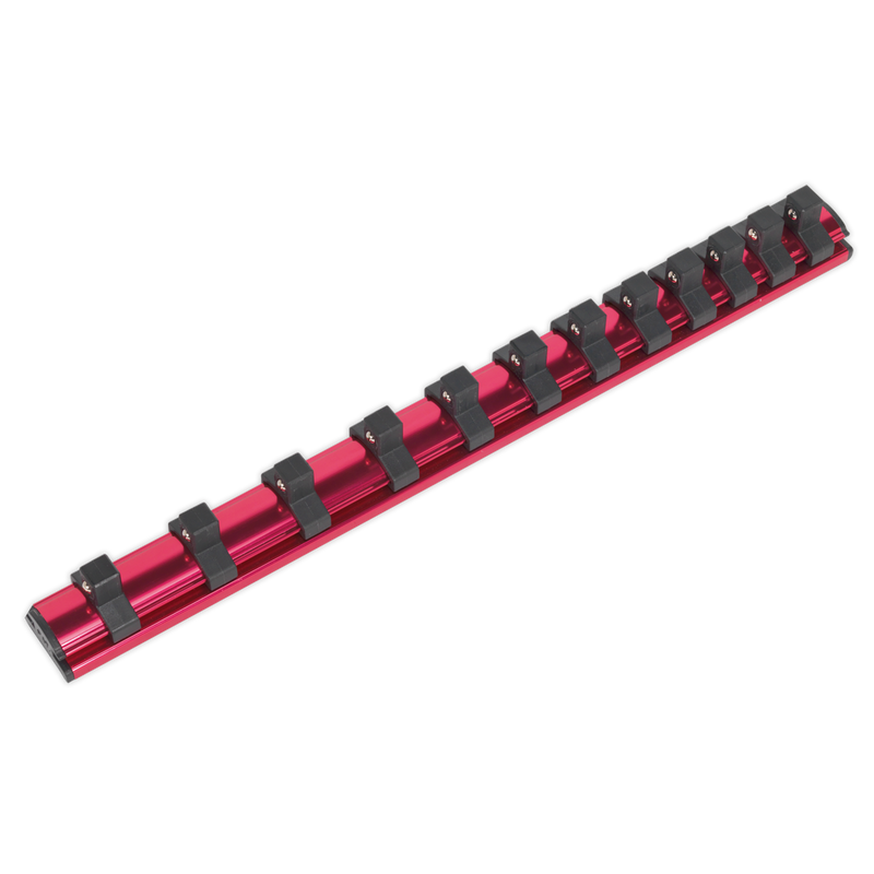 Sealey AK27083 Premier Magnetic Socket Retaining Rail with 12 Clips 3/8"Sq Drive - additional view 4