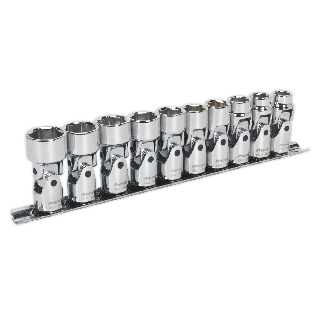 Sealey AK2710 Premier Universal Joint Socket Set 3/8"Sq Drive 10pc