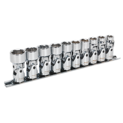 Sealey AK2710 Premier Universal Joint Socket Set 3/8"Sq Drive 10pc