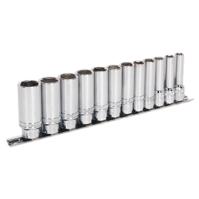 Sealey AK2744 Premier Deep Lock-On™ Socket Set 3/8"Sq Drive 12pc