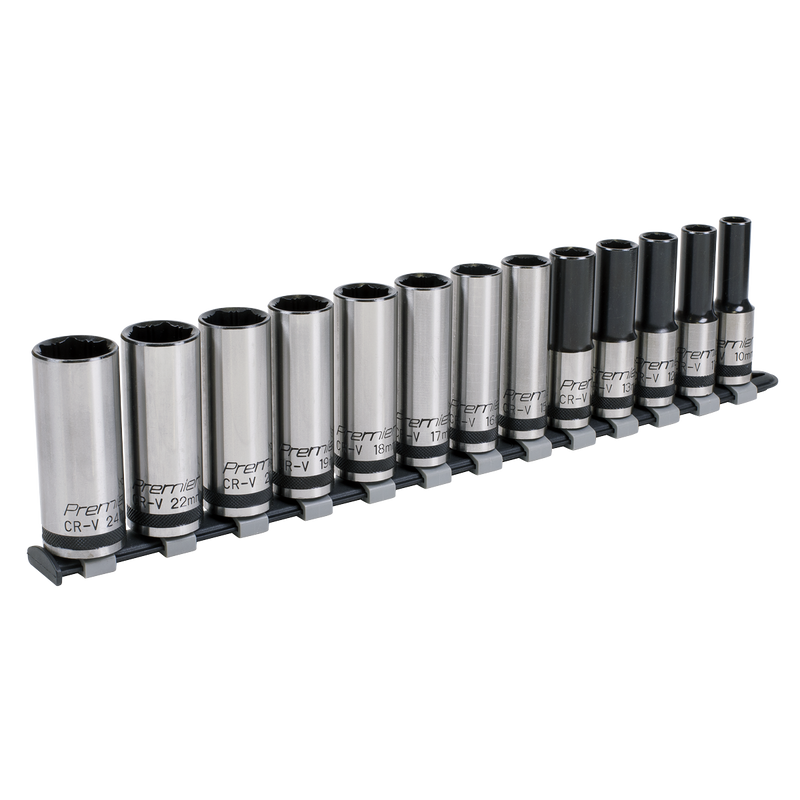 Sealey AK2745B Premier Black Deep Lock-On™ Socket Set 1/2"Sq Drive 13pc