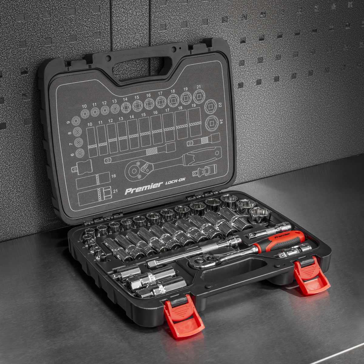 Sealey AK27481 Premier Lock-On™ Socket Set 3/8"Sq Drive 34pc - additional view 7
