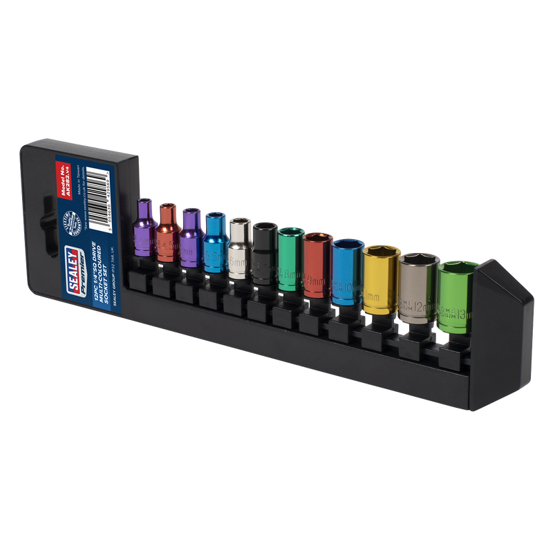 Sealey AK282 Premier Multi-Coloured Socket Set 1/4"Sq Drive 12pc - additional view 8