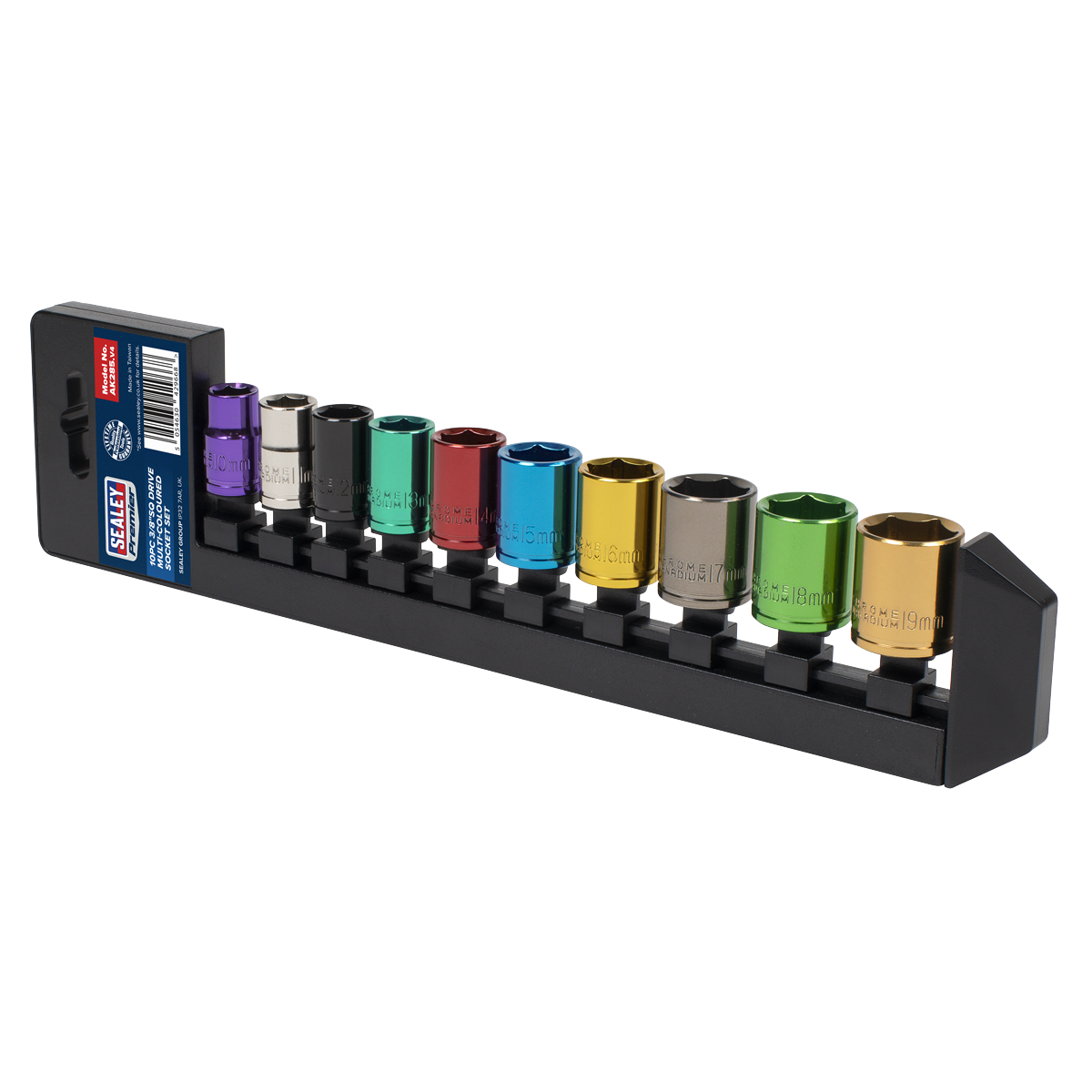 Sealey AK285 Premier Multi-Coloured Socket Set 3/8"Sq Drive 10pc - additional view 8