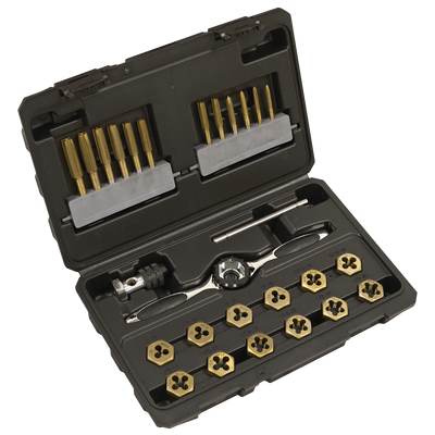 Sealey AK3026IMP Premier Hexagonal Tap & Die Set 26pc Hexagonal - Imperial - Titanium Coated