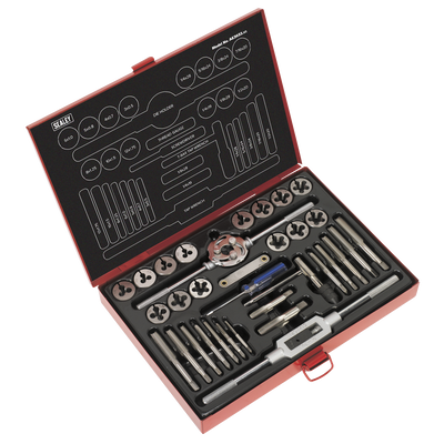 Sealey AK3033 Metric/UNF/BSP Tap & Die Set Split Dies 33pc