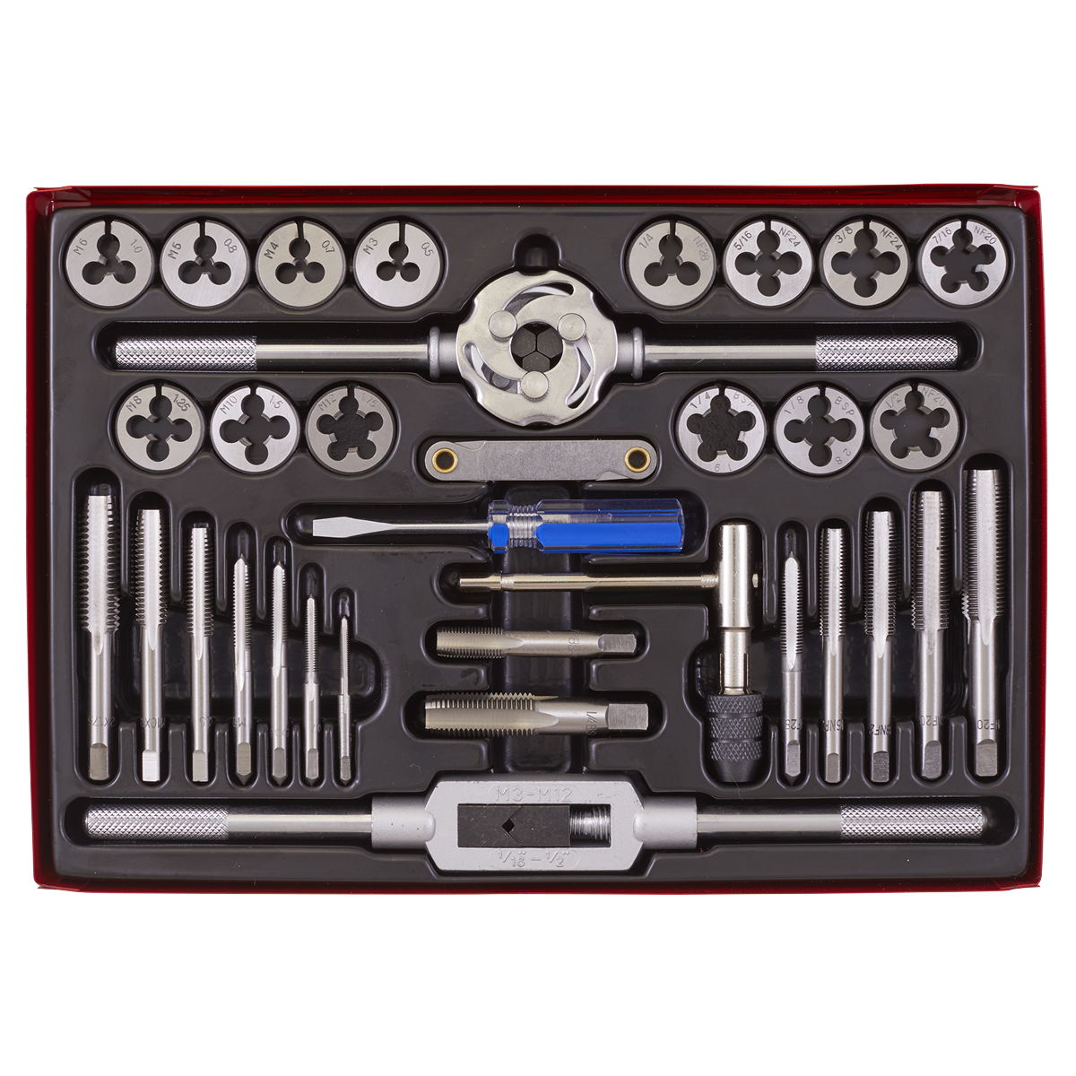 Sealey AK3033 Metric/UNF/BSP Tap & Die Set Split Dies 33pc - additional view 2