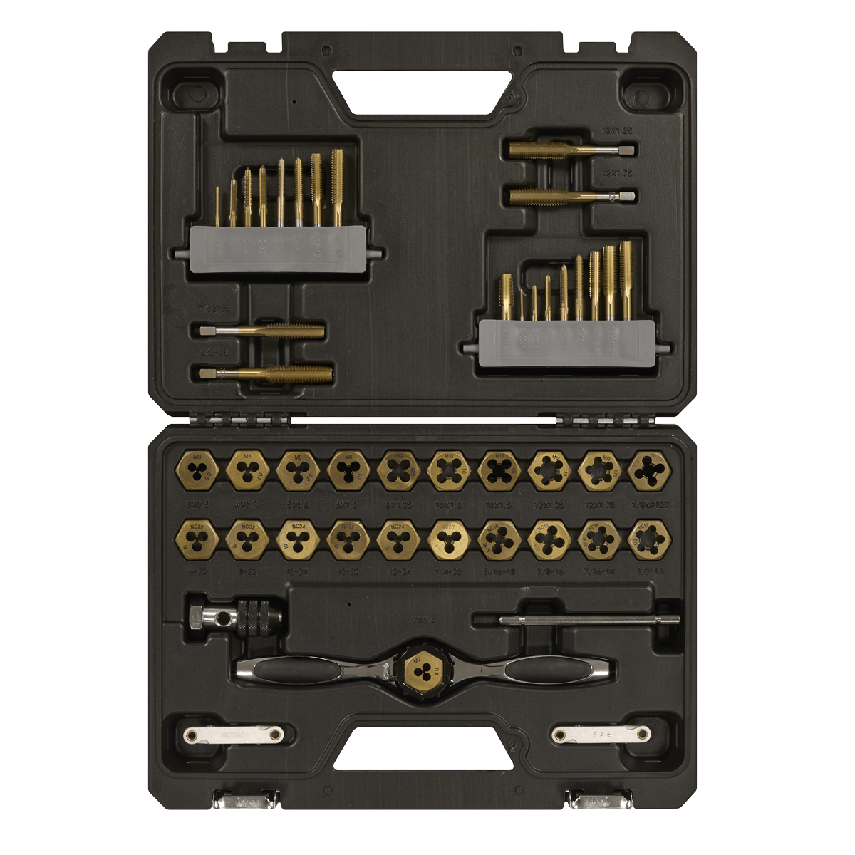 Sealey AK3046 Premier Metric & Imperial Titanium Coated Hexagonal Tap & Die Set 46pc - additional view 2