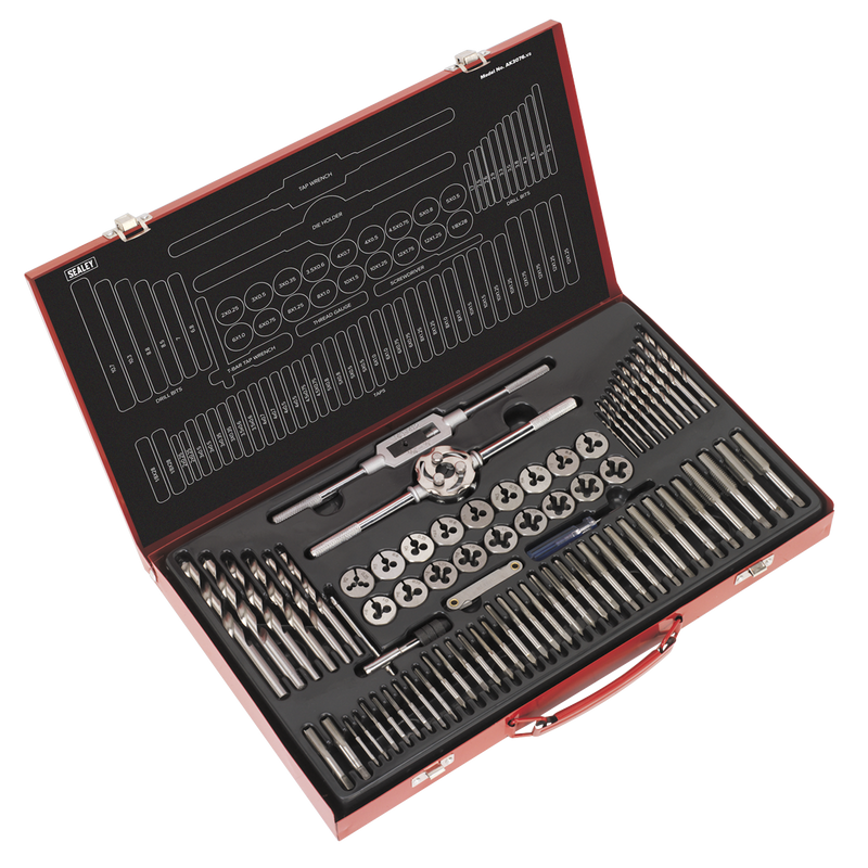 Sealey AK3076 Metric Tap & Die Set Split Dies 76pc